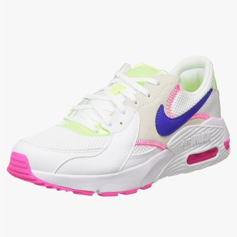 Nike Air Max Excee Womens White Hyper Violet Volt Sneakers DD2955-100 Size 7.5